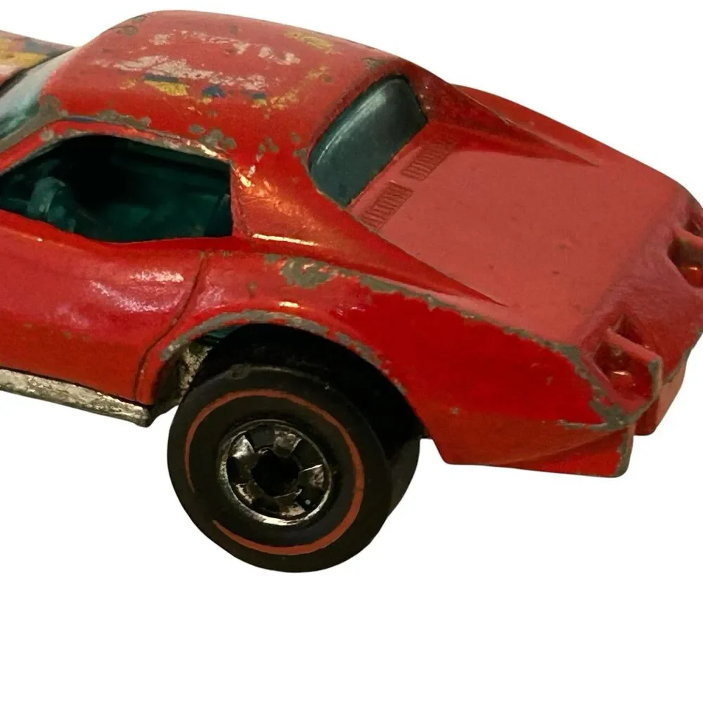 Vintage Hot Wheels Redline 1975 Corvette Stingray Flying Colors Red Hong Kong